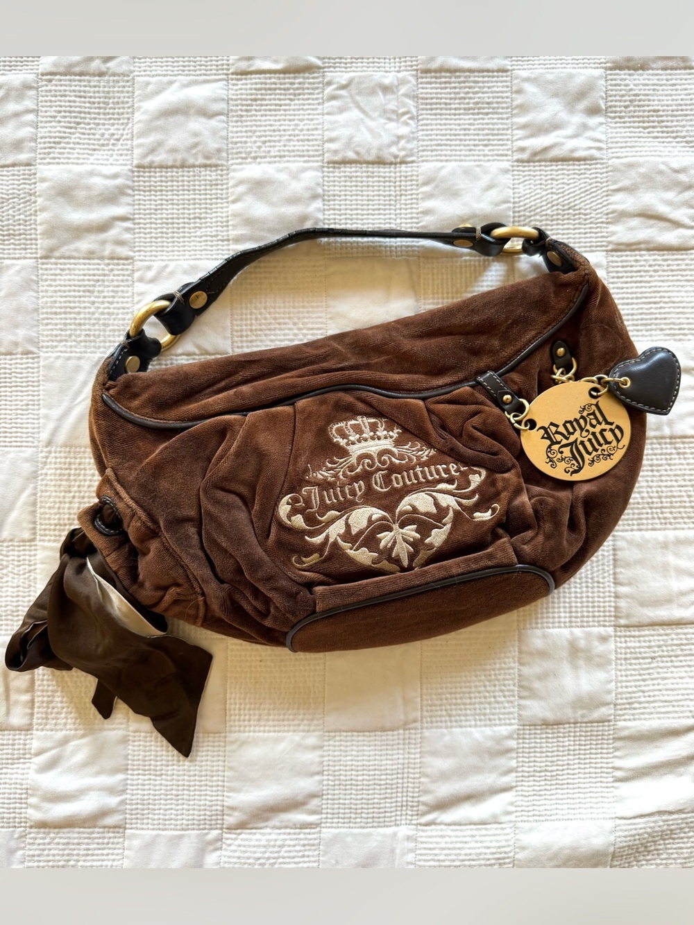 Vintage Juicy Couture Velour Brown Shoulder Bag